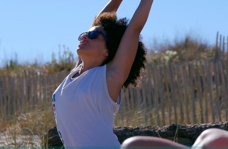 remise en forme sur la plage naturiste de Sérignan