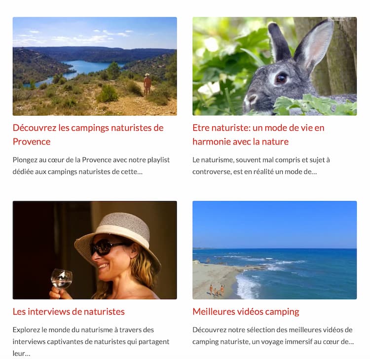 Le naturisme en vidéo, les playlists de Naturisme-TV