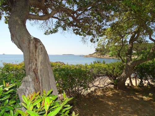 Accès direct à la mer du village naturiste La Chiappa en Corse