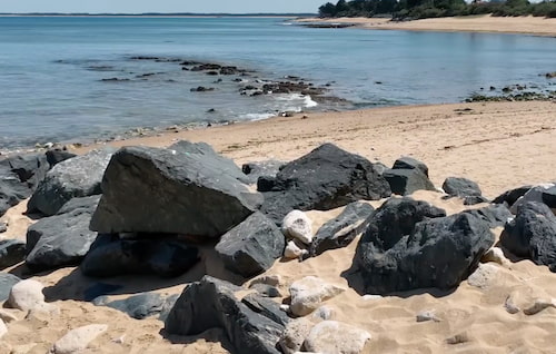 Plage près camping naturiste Petit Dauphin