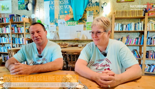 Gaetan et Pascaline, les propriétaires du camping naturiste Millefleurs