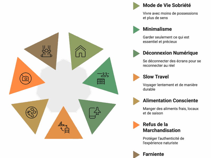 Infographie: composantes du Slow naturisme