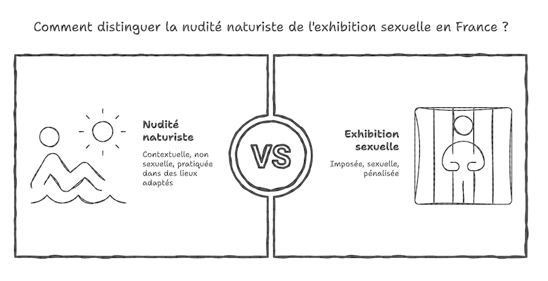 Inforgraphie: distinguer naturisme et exhibition sexuelle