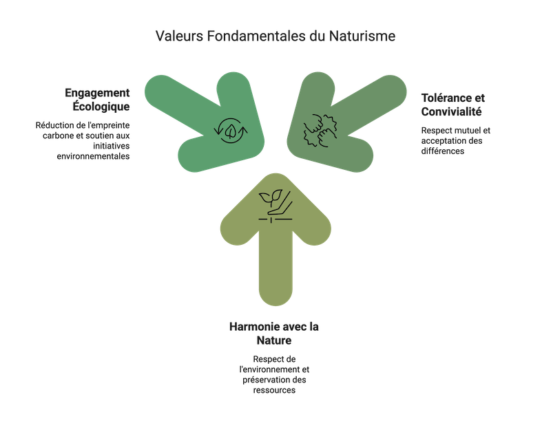 Infographie: les valeurs fondamentales du naturisme