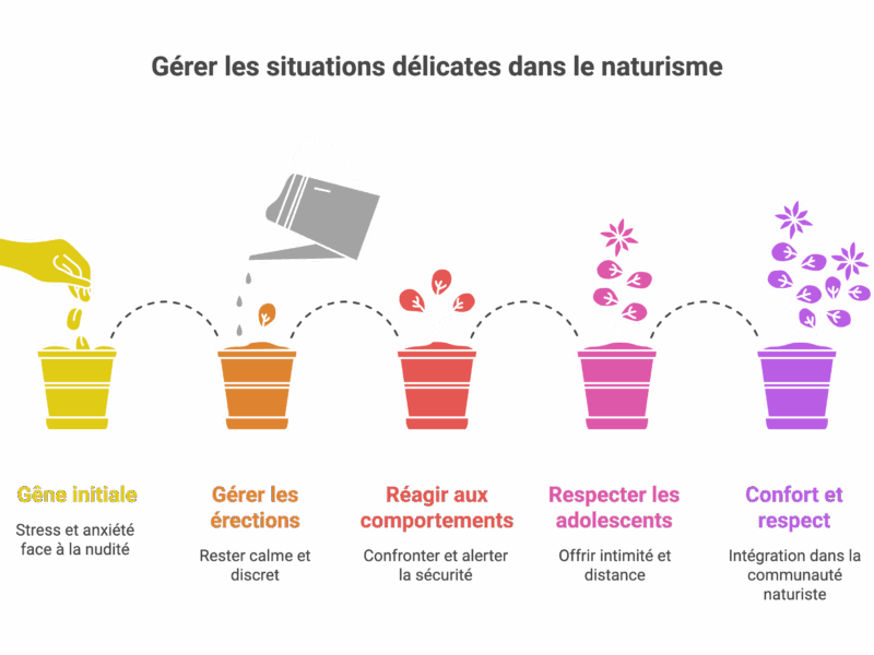 infographie: gérer les situations délicates dans le naturisme